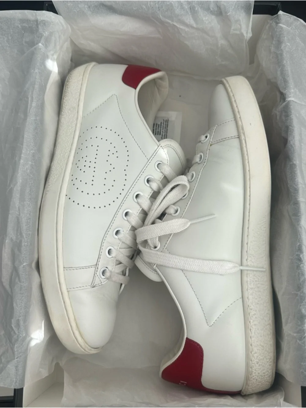 Gucci Ace Perforated Interlocking G Sneakers Size: 37 - Picture 2 of 16